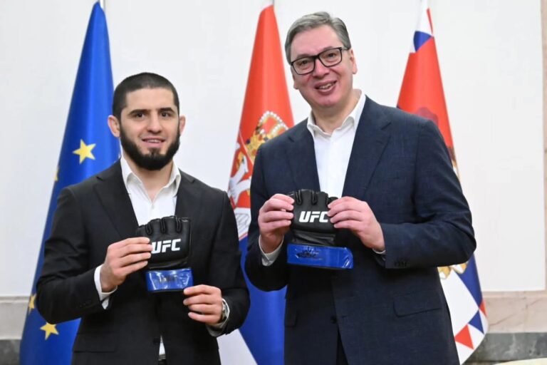 VRHUNSKI SPORT U PREDSEDNIŠTVU: Vučić i UFC šampion Islam Mahačev o budućnosti mladih talenata